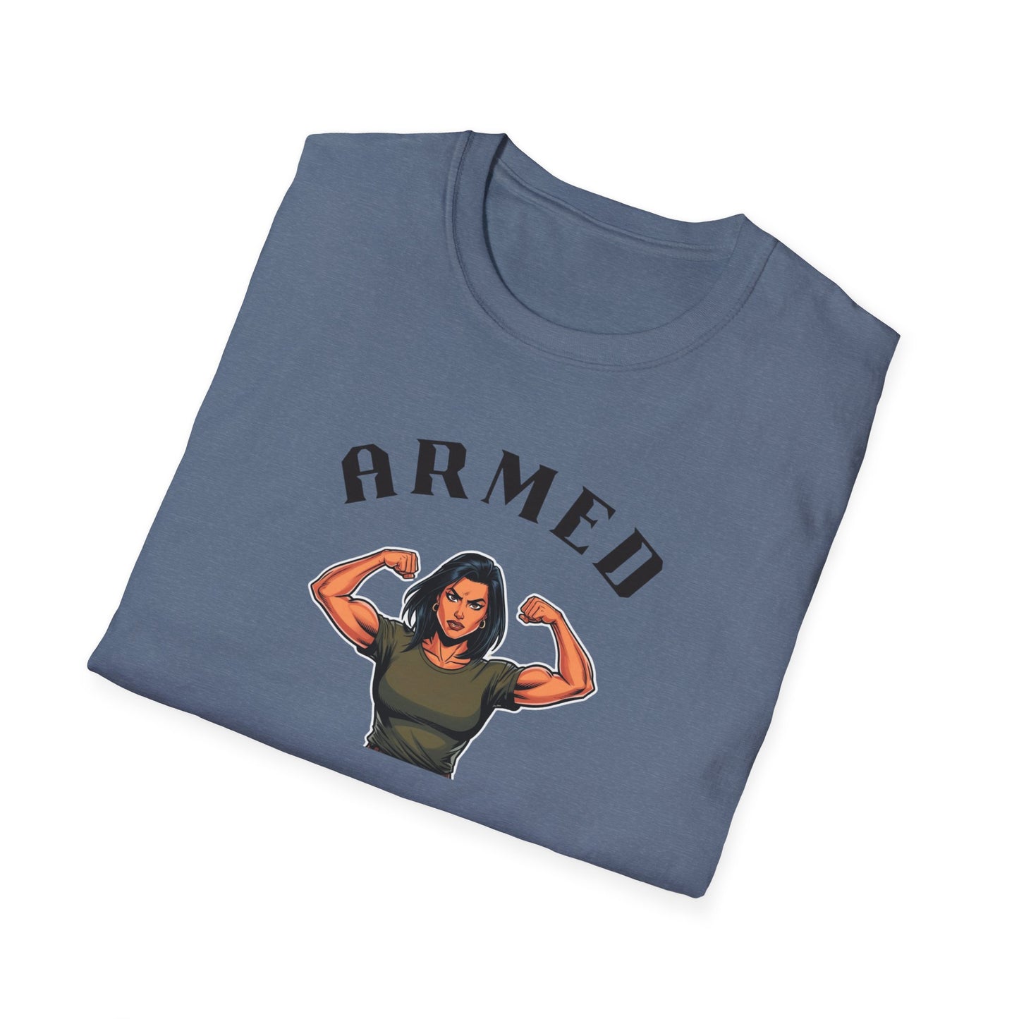 Armed and Ready Unisex Softstyle T-Shirt - Inspirational Strength Graphic Tee