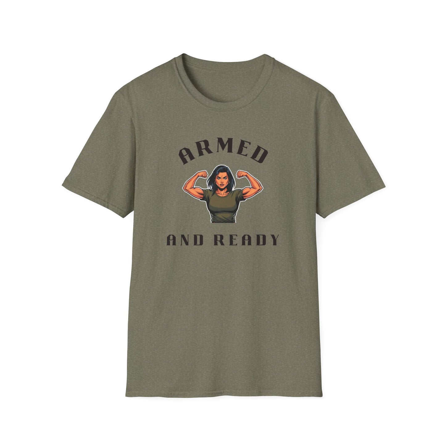 Armed and Ready Unisex Softstyle T-Shirt - Inspirational Strength Graphic Tee
