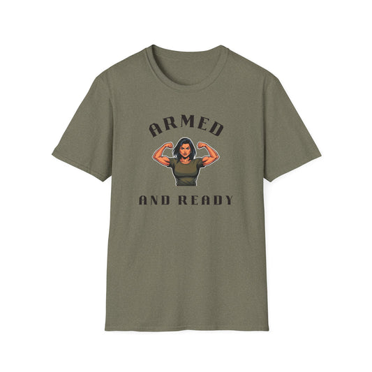 Armed and Ready Unisex Softstyle T-Shirt - Inspirational Strength Graphic Tee