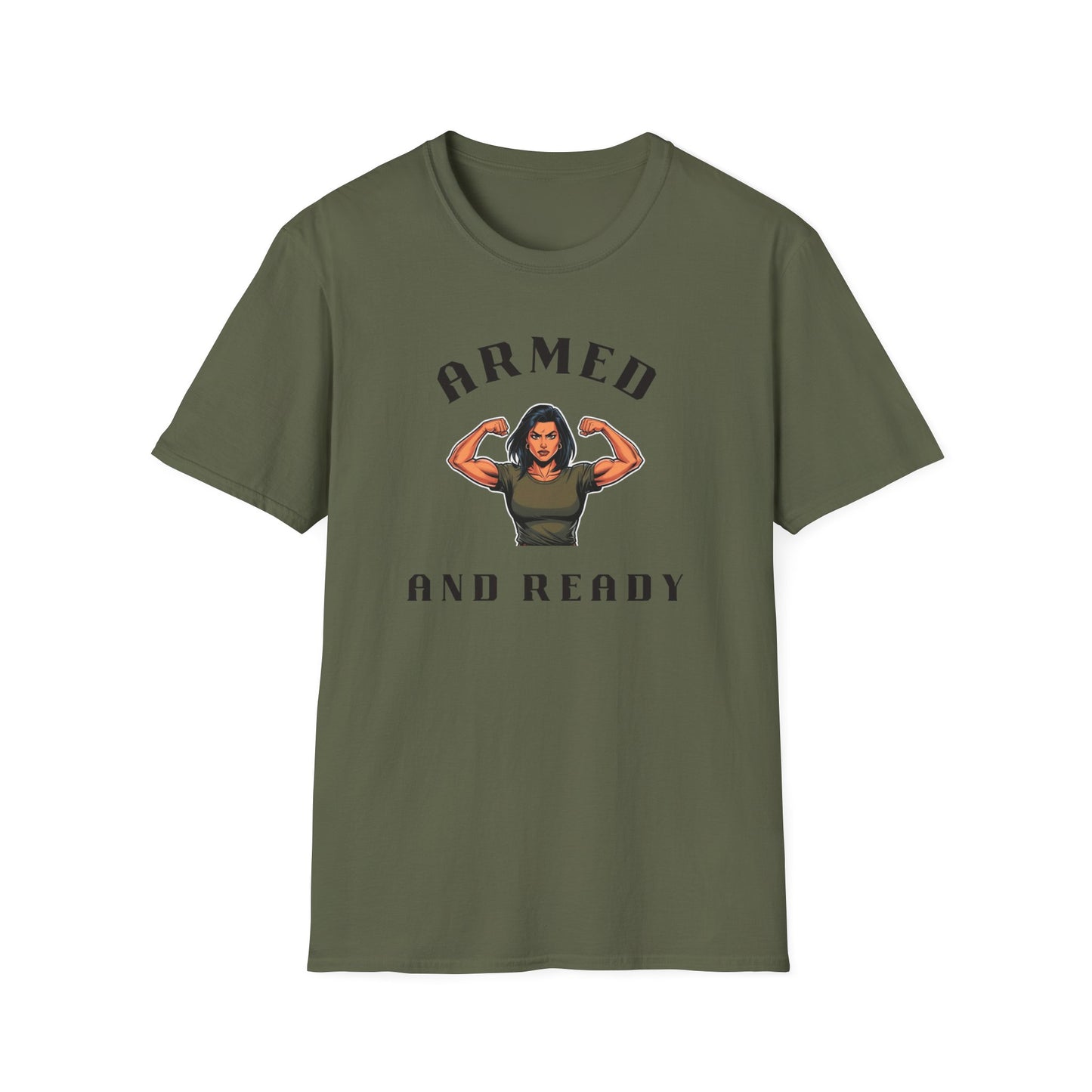 Armed and Ready Unisex Softstyle T-Shirt - Inspirational Strength Graphic Tee