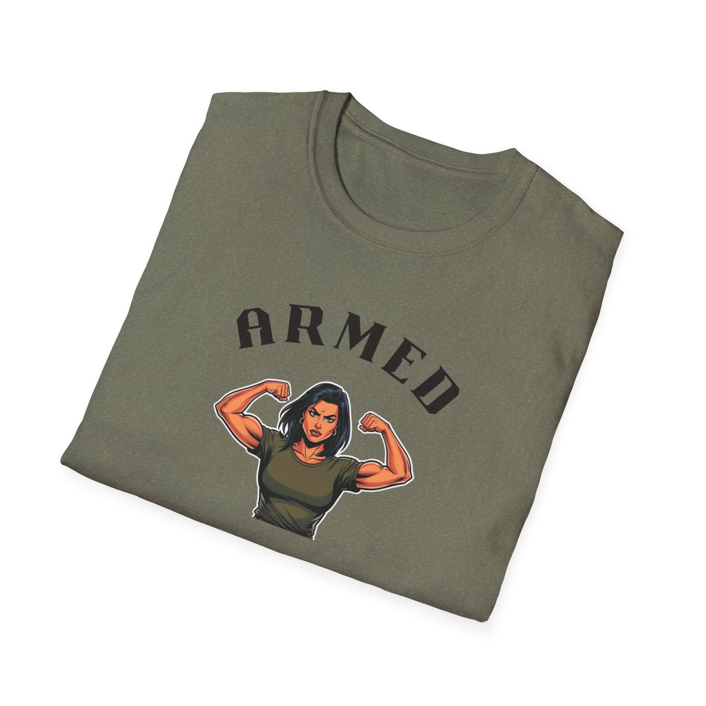 Armed and Ready Unisex Softstyle T-Shirt - Inspirational Strength Graphic Tee
