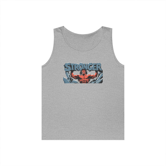 Stronger Unisex Heavy Cotton Tank Top - Motivational Workout Apparel