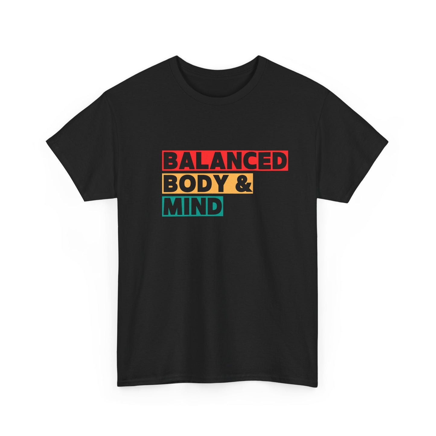 Balanced Body & Mind Unisex Heavy Cotton Tee - Health & Wellness T-Shirt, Retro Style, Fitness Apparel