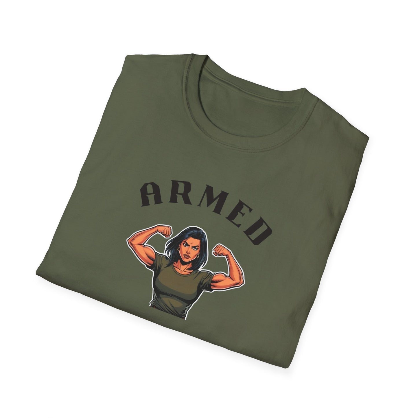 Armed and Ready Unisex Softstyle T-Shirt - Inspirational Strength Graphic Tee