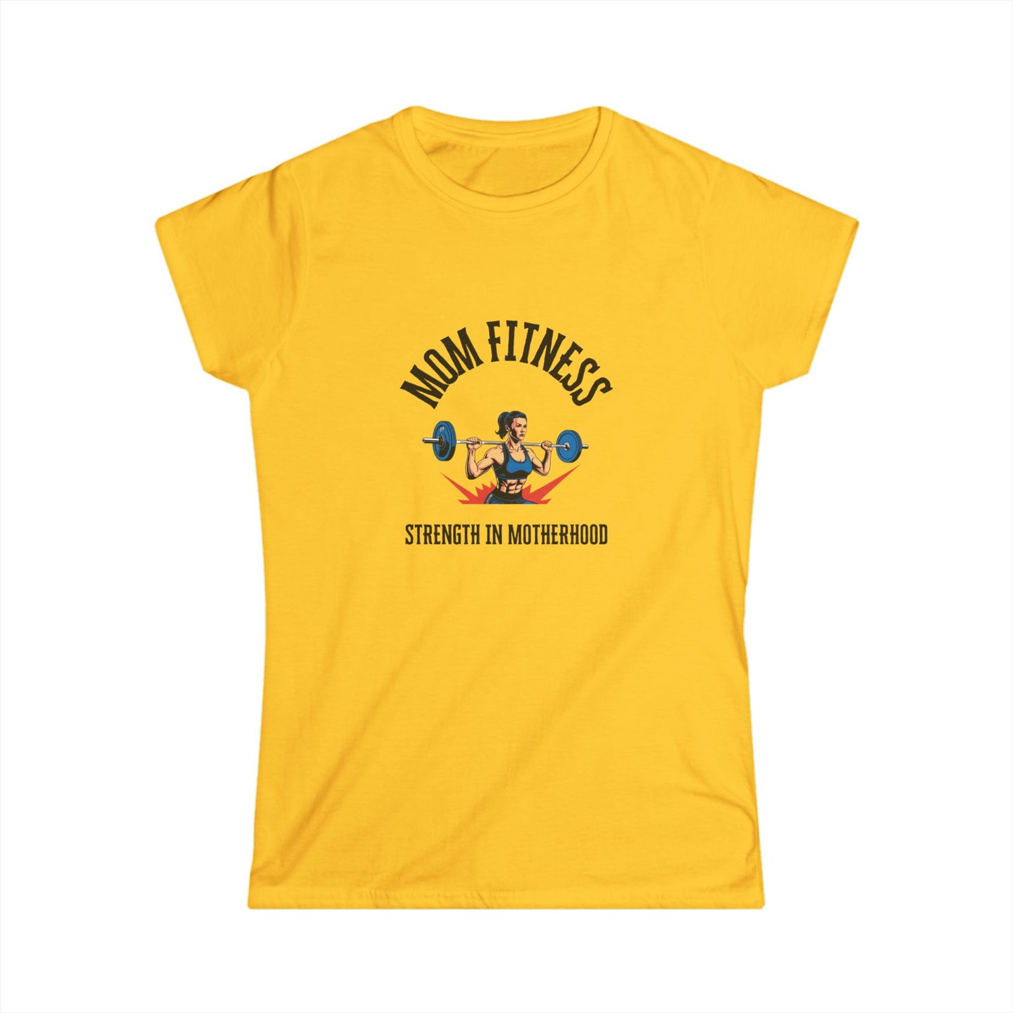 Mom Fitness Women's Softstyle Tee - Strength in Motherhood T-Shirt