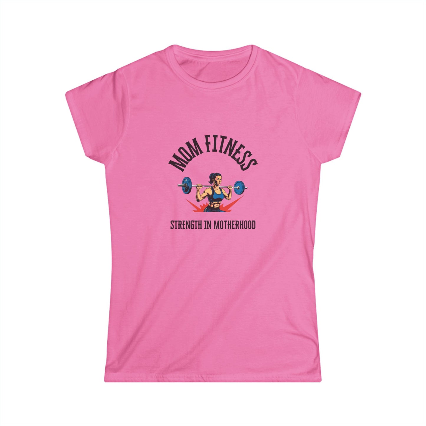 Mom Fitness Women's Softstyle Tee - Strength in Motherhood T-Shirt