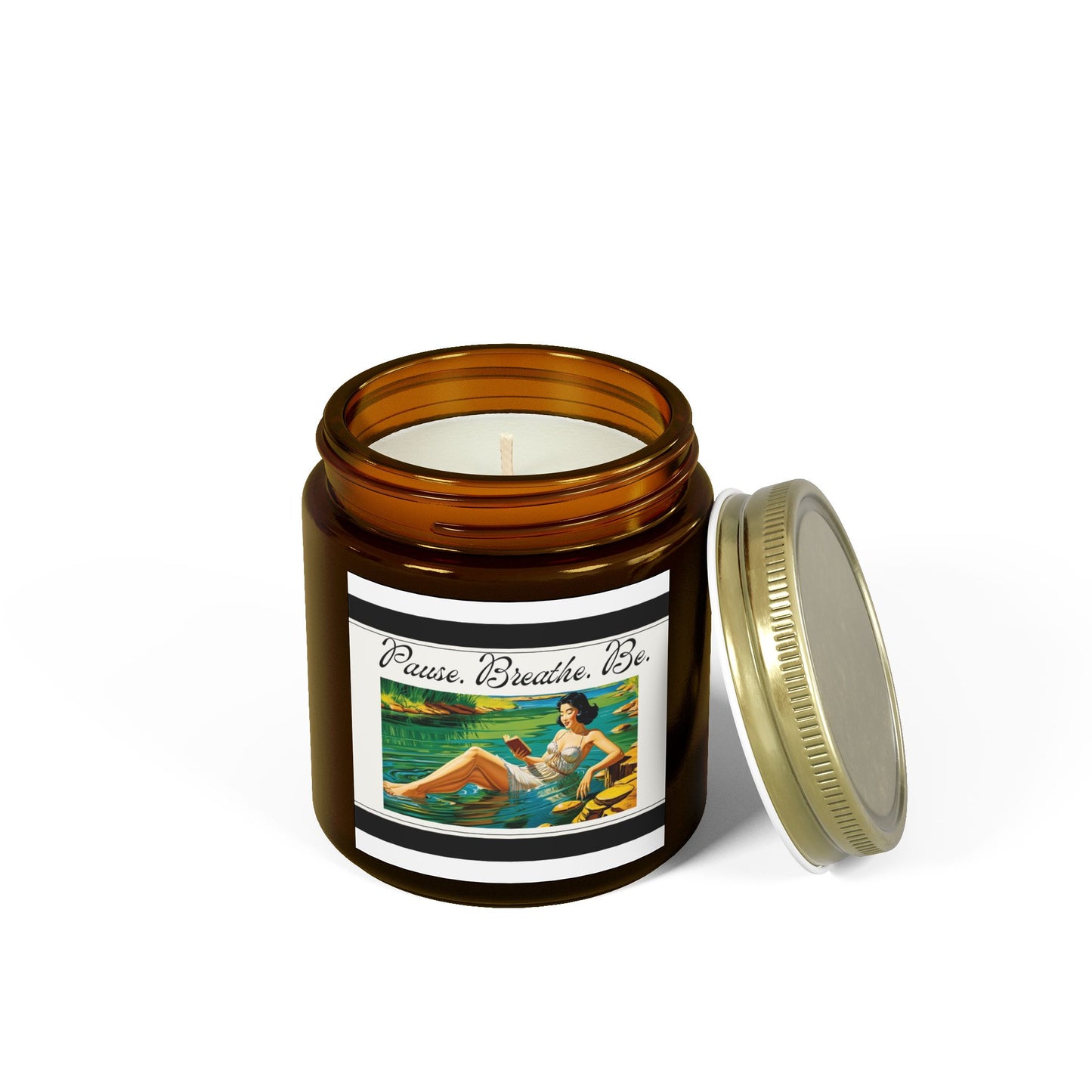 Coconut Apricot Scented Candle - "Pause, Breathe, Be" - 4oz & 9oz