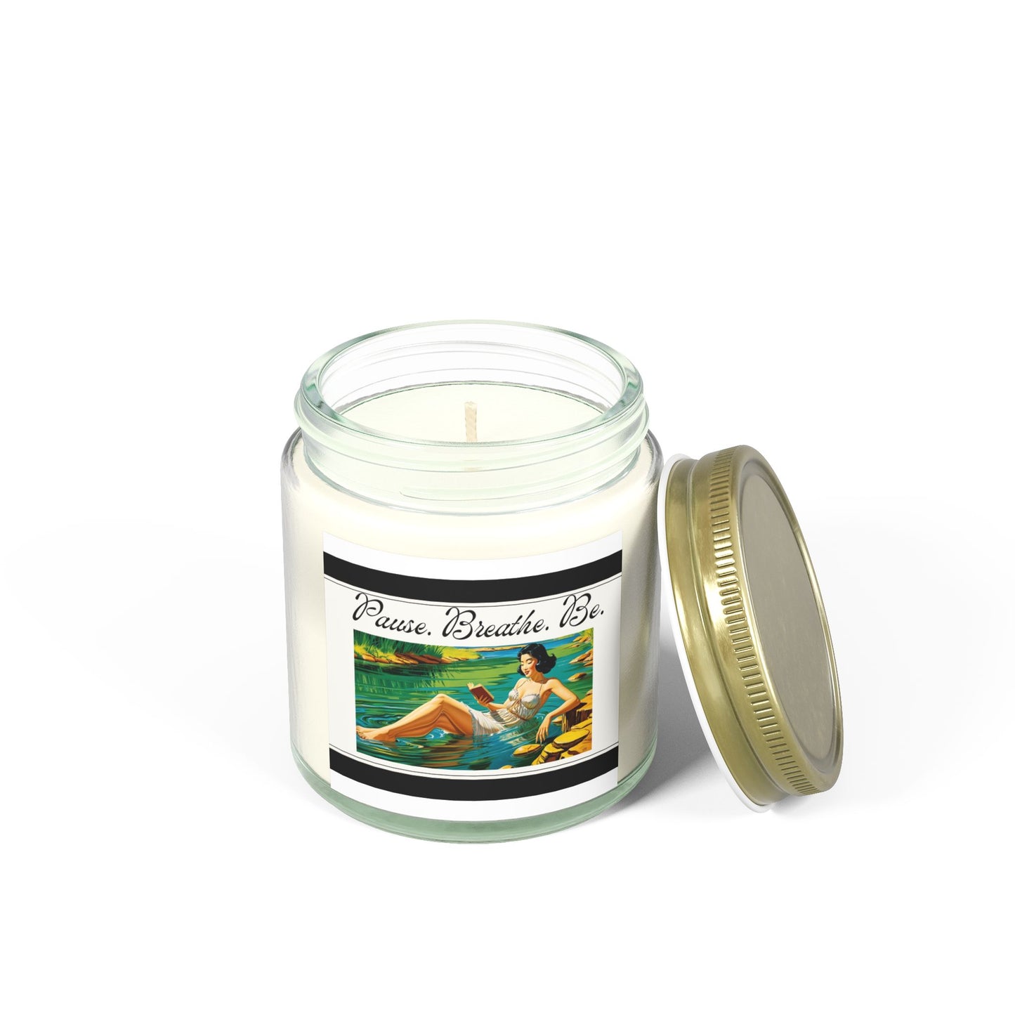 Coconut Apricot Scented Candle - "Pause, Breathe, Be" - 4oz & 9oz
