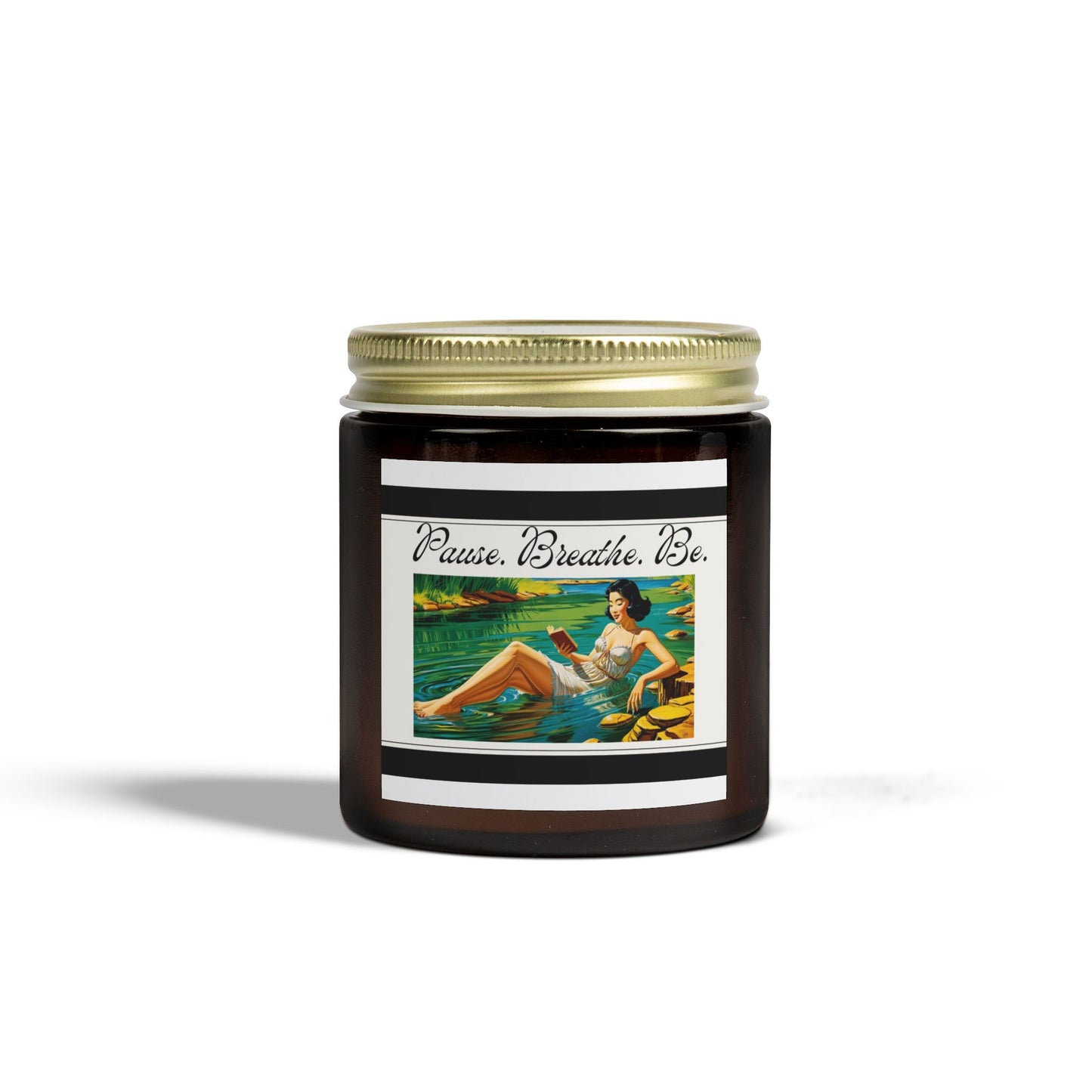 Coconut Apricot Scented Candle - "Pause, Breathe, Be" - 4oz & 9oz