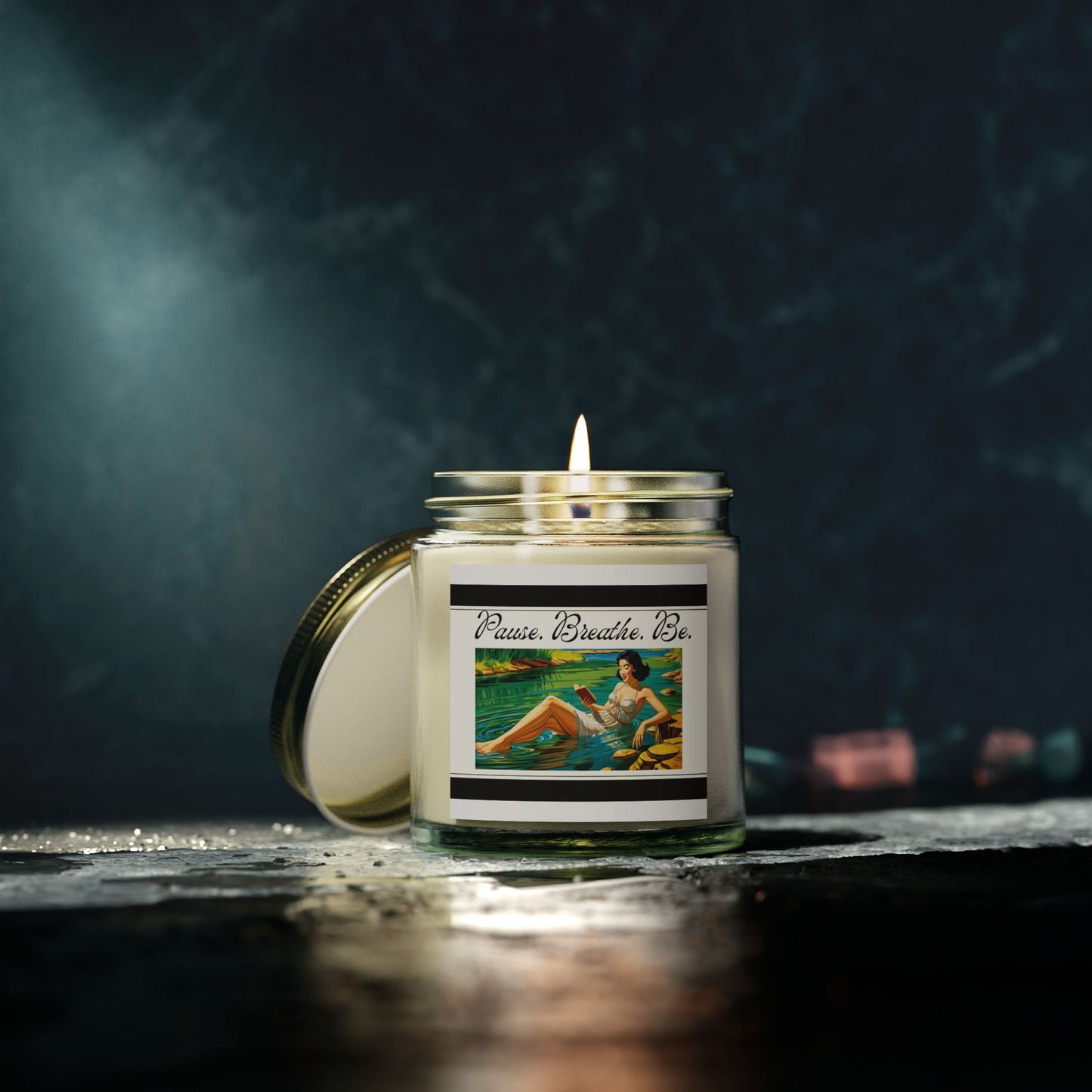 Coconut Apricot Scented Candle - "Pause, Breathe, Be" - 4oz & 9oz